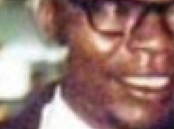 Close-up reveals background light bleeding into Obama Sr.'s neck.