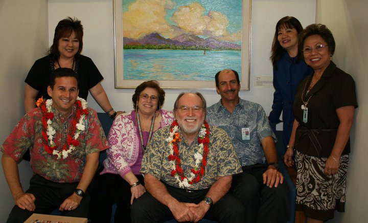HAWAII -MAY 2011 (Approximate Date) - Hawaii Director of Health and former Subud USA National Chair Loretta 'Deliana' Fuddy (Center L) and former Hawaii Governor Neil Abercrombie (Center R) with staff members.