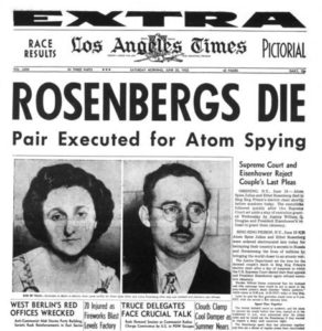 Convicted spies Julius and Ethel Rosenberg stole atomic secrets from the U.S. and were executed in 1953. (Image: LA Times)