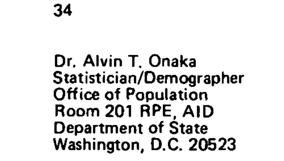 Hawaii state registrar Alvin T. Onaka Ph.D, the Hawaii state registrar whose stamped signature appears to certify the White House PDF "Certificate of Birth" for President Obama is a former USAID official.
