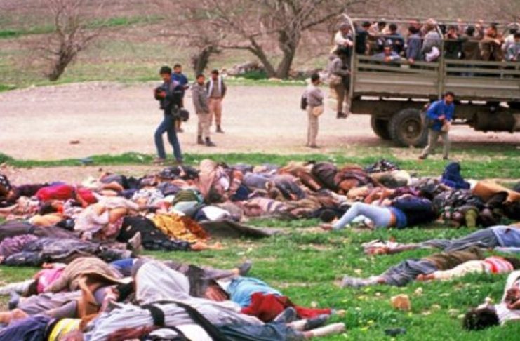 1988 Halabja Massacre Saddam Hussein regime used chemical weapons to kill over 5,000 Kurdish civilians and would an addition 10,000